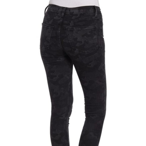 Free People High Waist Camo Denim Skinny Jeans Black Size 28 Regular - Picture 11 of 16